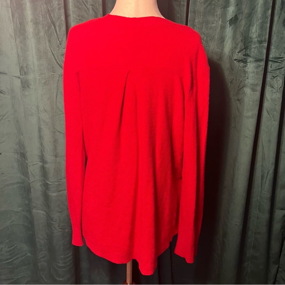 Skies Are Blue Red Soft Cardigan with Pockets - Picture 5 of 7